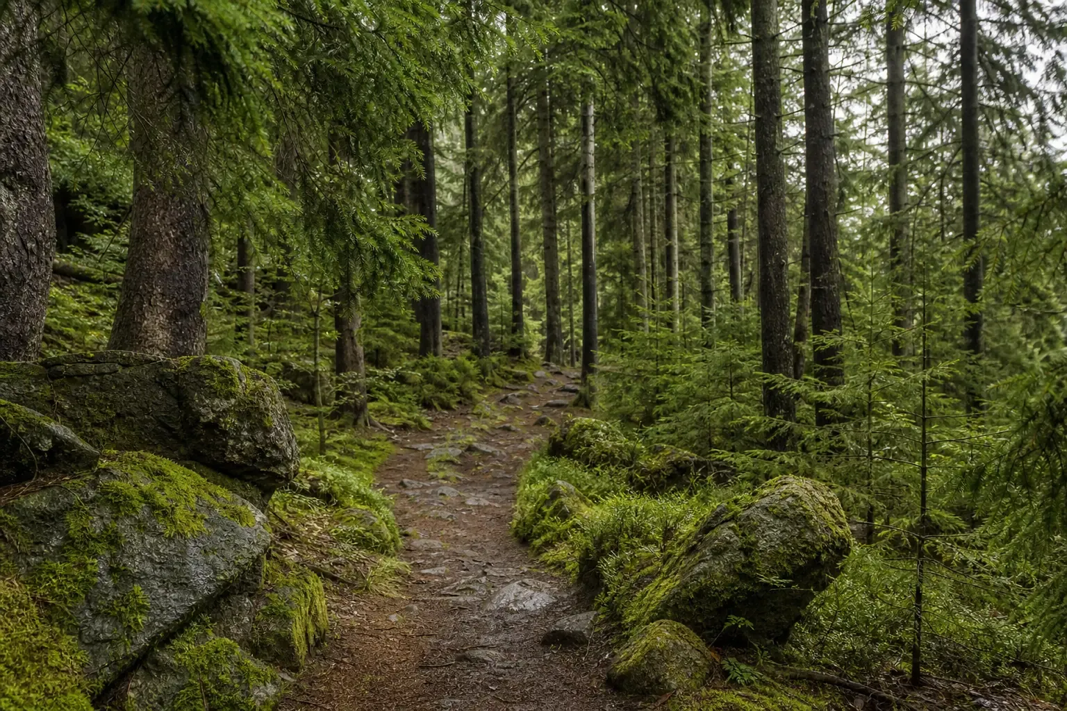 Nationalpark Harz: stiller Waldweg abseits des Brockens